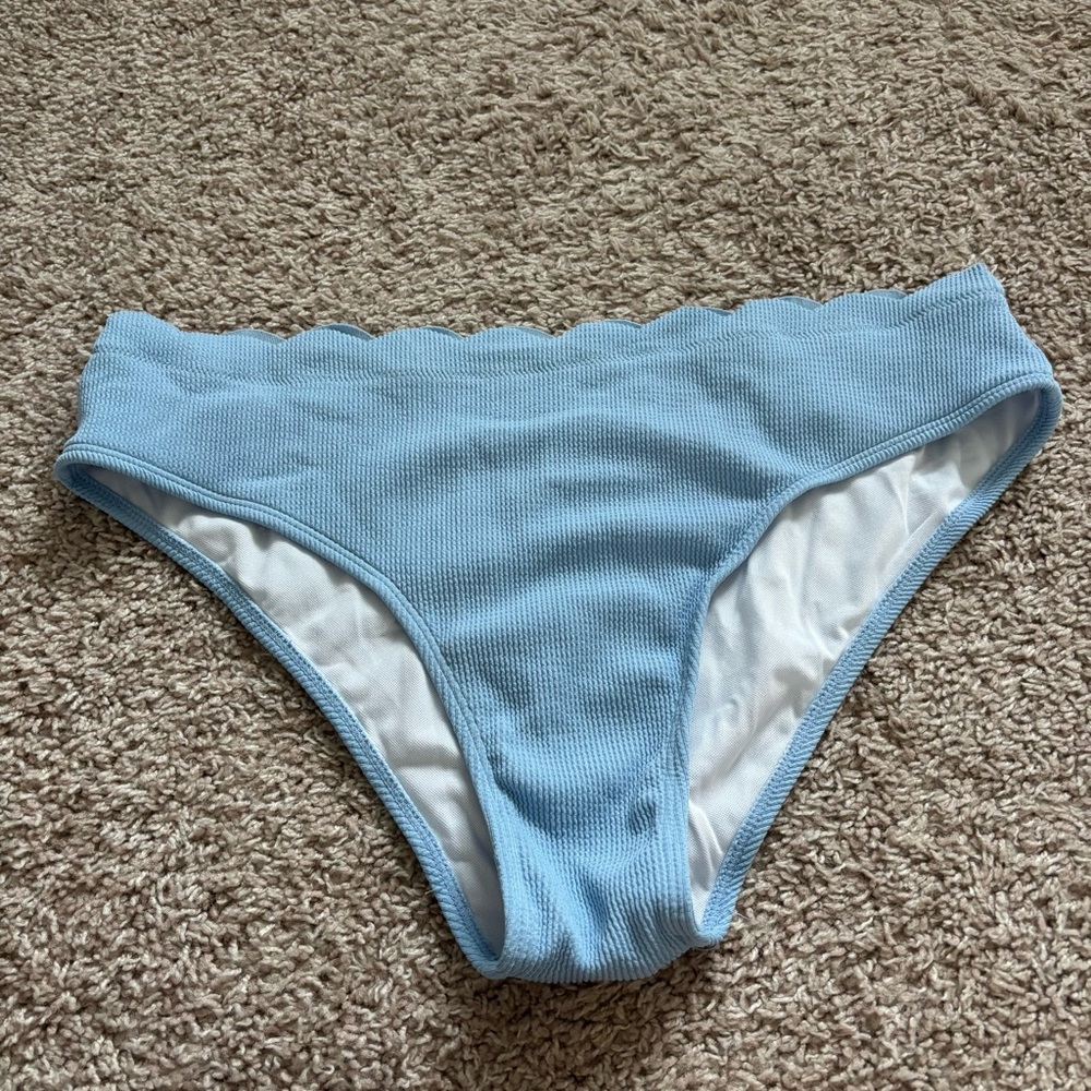 Zaful Sky Blue Scalloped Bikini Bottoms XL